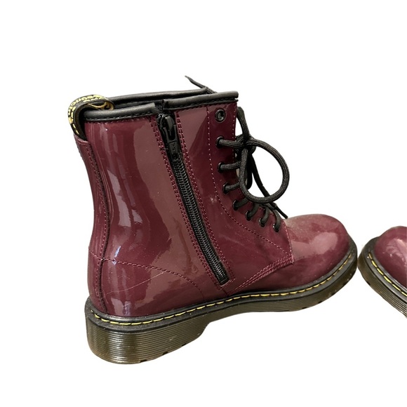 Dr Martens Women’s Boots Burgundy Purple Lace-Up Patent Leather - Picture 6 of 11
